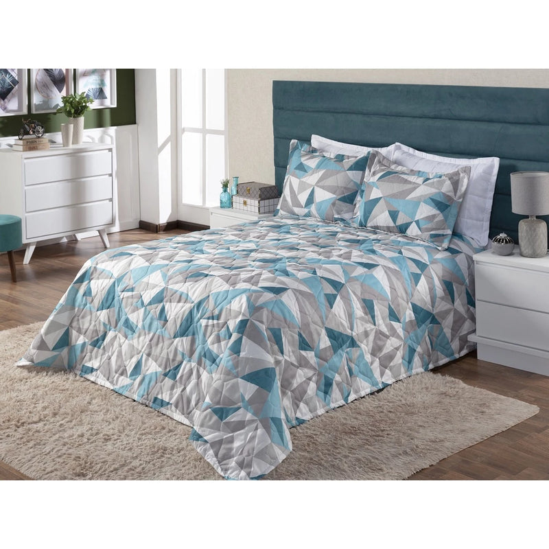 Cobre Leito Colcha Elegance Solteiro / Casal Estampado 3 Peças Várias Estampas Matelado Costurado Com Linha