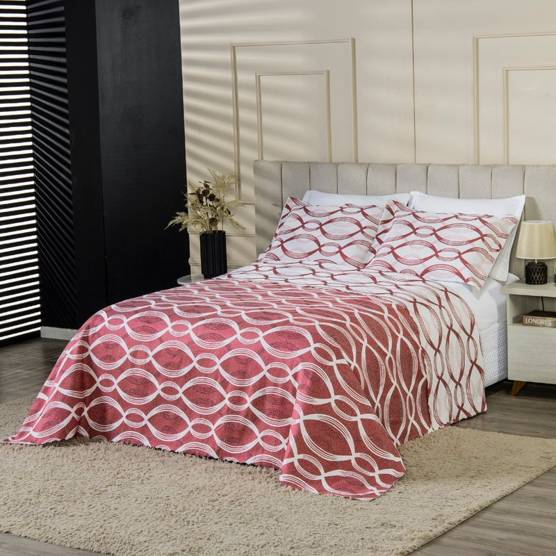 Cobre Leito Colcha Duo Casal Padrão 3 Peças Dupla Face Várias Estampas