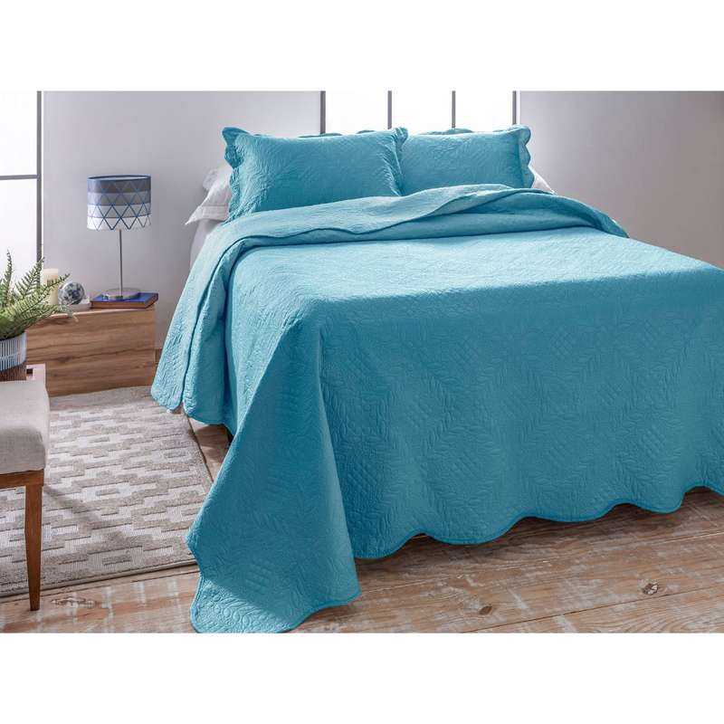 Kit Cobre Leito Colcha Dyuri Casal Padrão 3 Peças Dupla Face Liso Várias Cores