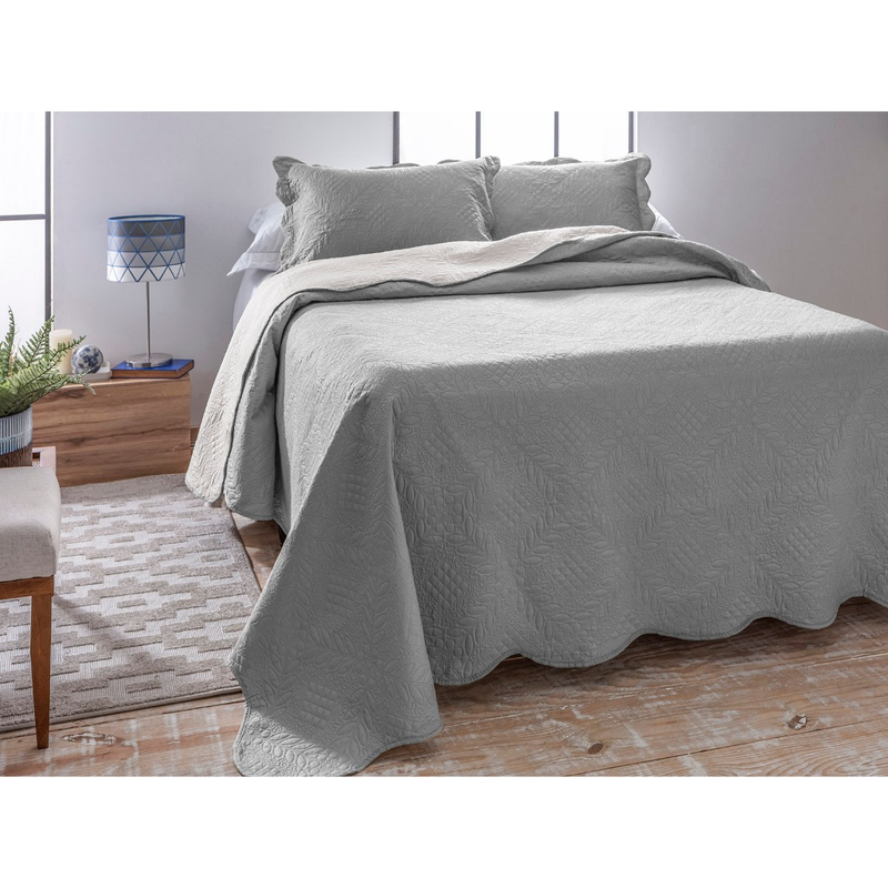 Kit Cobre Leito Colcha Dyuri King 3 Peças Dupla Face Liso Várias Cores