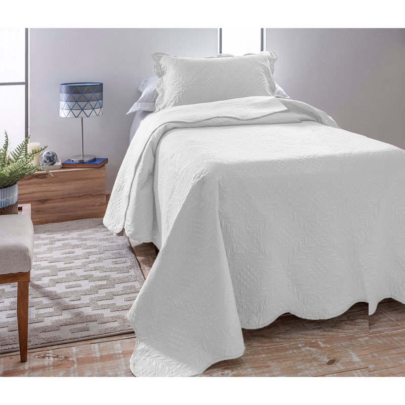 Kit Cobre Leito Colcha Dyuri Solteiro 2 Peças Dupla Face Liso Várias Cores