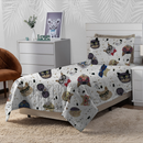 Cobre Leito Colcha Elegance Solteiro / Casal Estampado 3 Peças Várias Estampas Matelado Costurado Com Linha