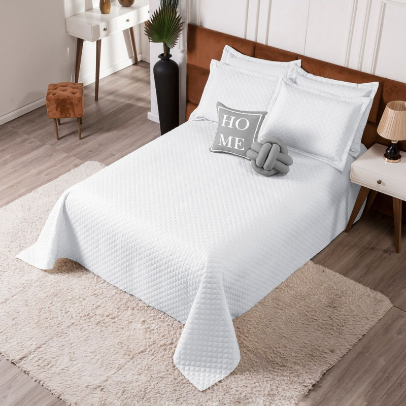 Kit Cobre Leito Home Casal Padrão 6 Peças c/ Almofada de Nó