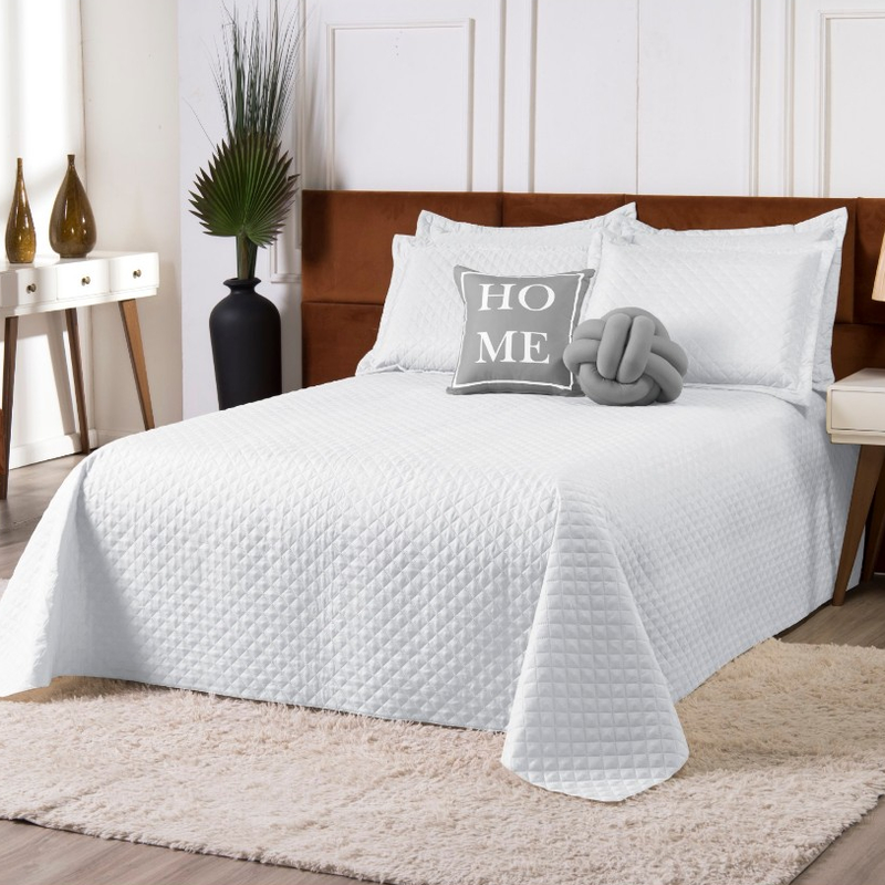 Kit Cobre Leito Home Casal Padrão 6 Peças c/ Almofada de Nó