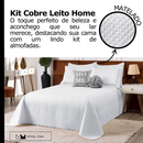 Kit Cobre Leito Home Casal Padrão 6 Peças c/ Almofada de Nó