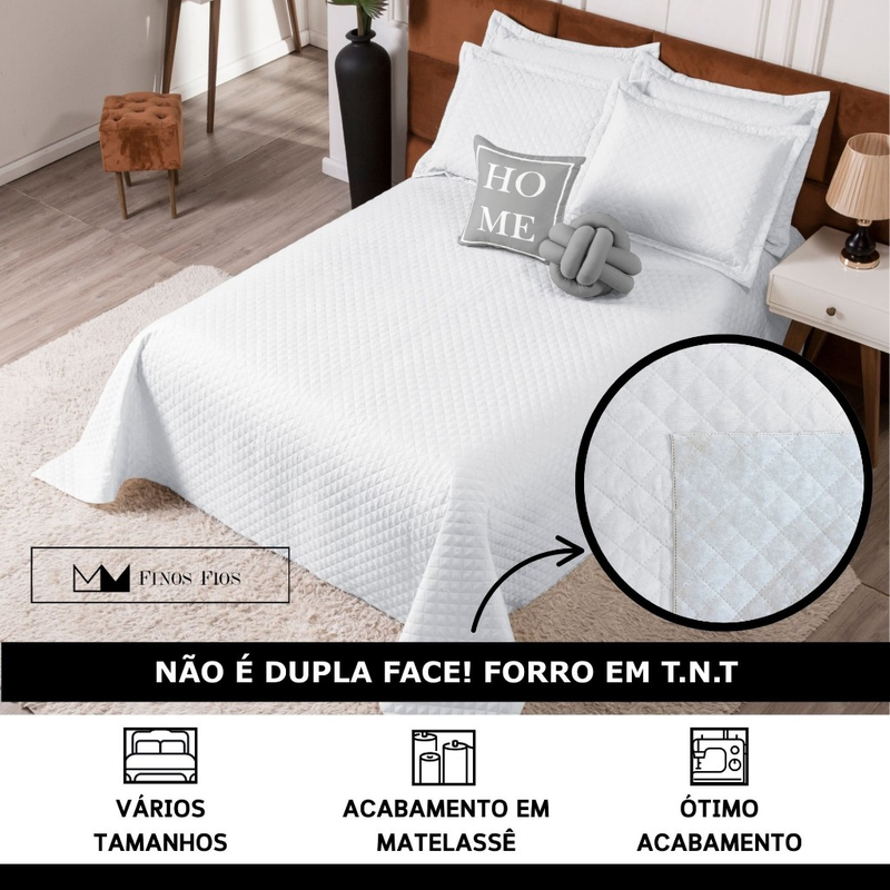 Kit Cobre Leito Home Casal Padrão 6 Peças c/ Almofada de Nó