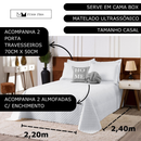 Kit Cobre Leito Home Casal Padrão 6 Peças c/ Almofada de Nó