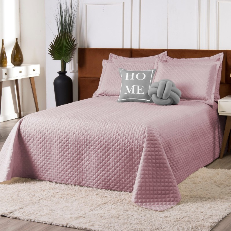 Kit Cobre Leito Home Casal Padrão 6 Peças c/ Almofada de Nó