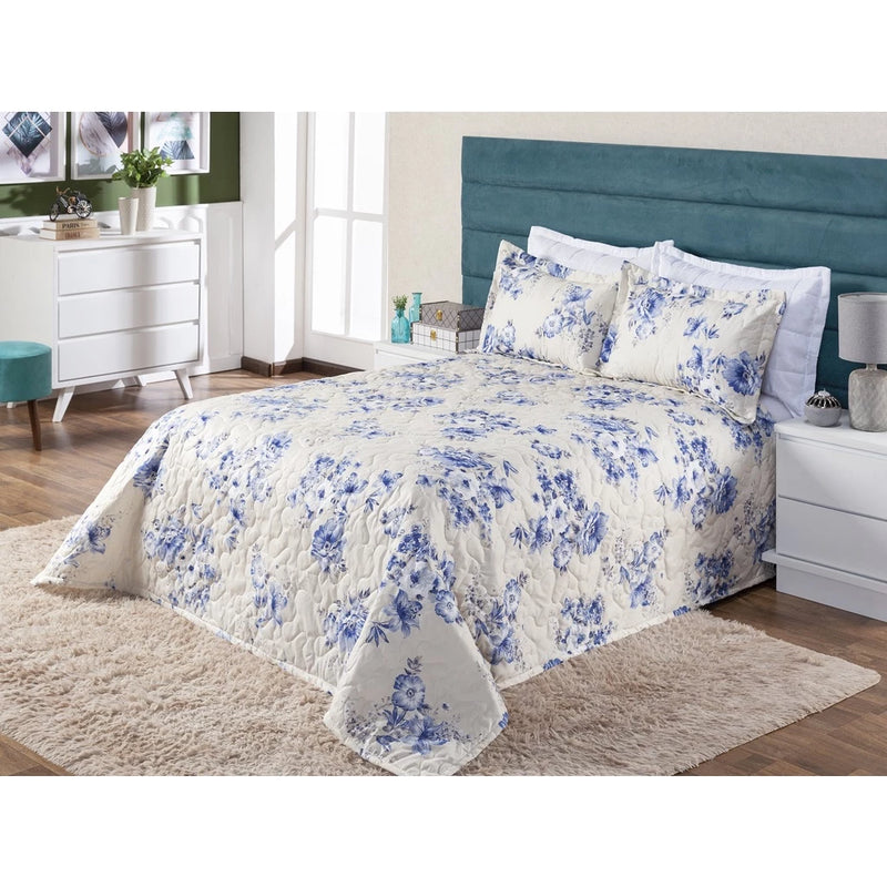 Cobre Leito Colcha Elegance Solteiro / Casal Estampado 3 Peças Várias Estampas Matelado Costurado Com Linha